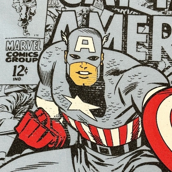 Marvel Blue Captain America Graphic Tee T-Shirt XL Marvel Comics Group - Picture 6 of 12